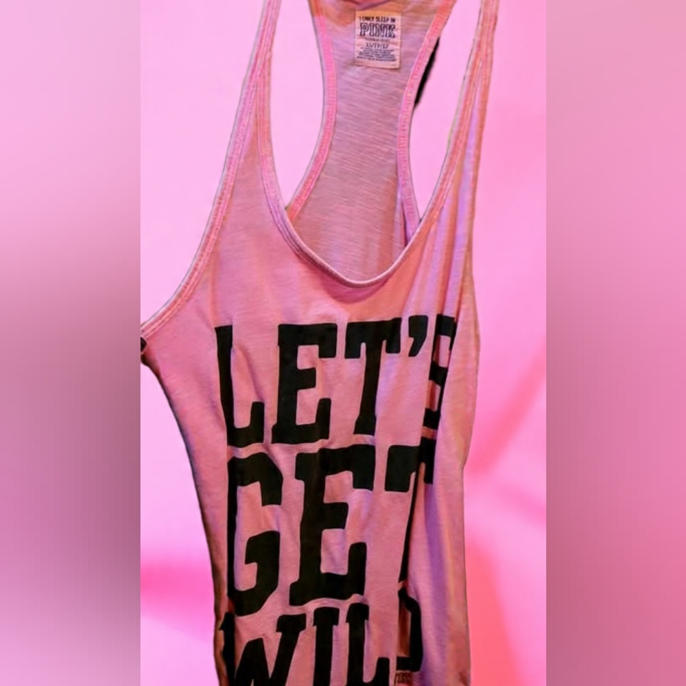 Victoria's Secret Pink Tank with Black Text